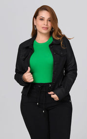 Chaqueta Clásica Efecto Cuero Marca Trucco's Plus Size