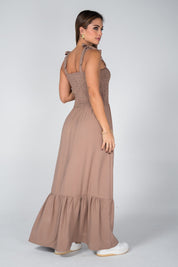 Vestido Largo Hombro de Anudar Marca Trucco´s