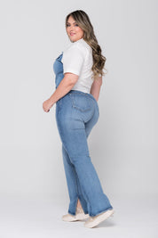 Jean Bora Recta Tiro Alto Abertura en Bota Marca Truccos Plus Size