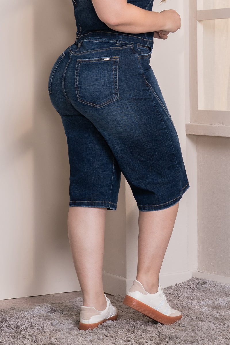 High Waist Bermuda Trucco´s Plus ize Brand Asymmetrical Stitching
