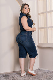 High Waist Bermuda Trucco´s Plus ize Brand Asymmetrical Stitching