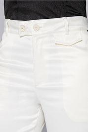 Pantalón Wid Leg Tiro Alto Satinado Doble Botonadura en pretina Rayas Laterales en contraste Marca Trucco´s