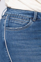 Jean Bota Recta Tiro Alto Línea Blanca En Laterales Marca Trucco´s Plus Size