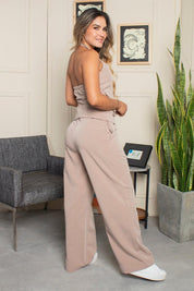 Set 2 Piezas Pantalón Tiro Alto Chaleco Halter Cargo Marca Trucco´s