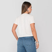 Blusa Manga Corta Sesgo a Tono Marca Trucco´s