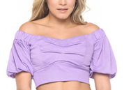 Purple Casual Crop Top