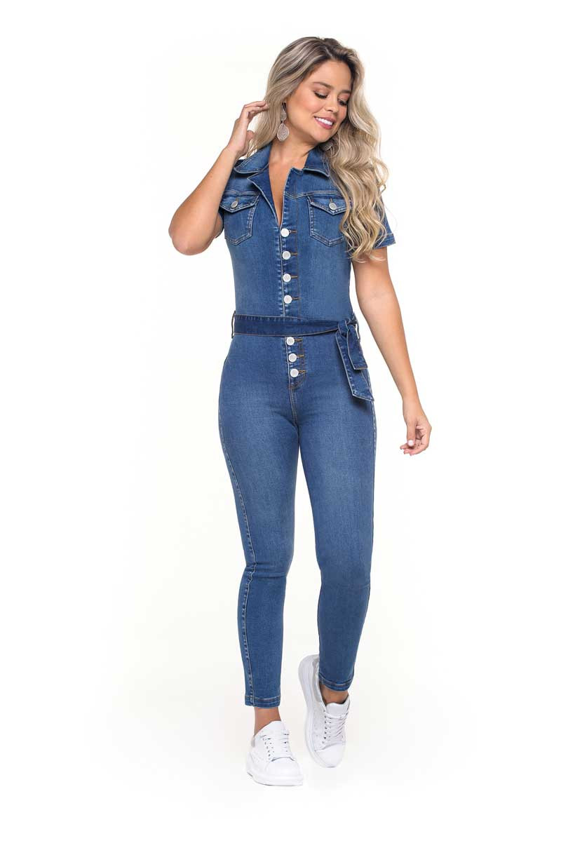 Skinny Denim Jumpsuit