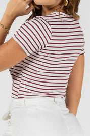 Blusa Manga Corta Con Rayas Marca Trucco´s