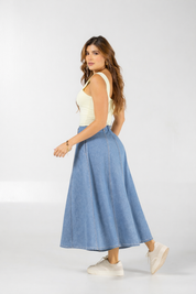 Falda Larga Plisada Chic Marca Trucco´s