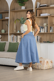 Falda Larga Plisada Chic Marca Trucco´s