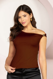 Blusa Asimétrico Elegancia con Detalle Lateral Marca Trucco’s