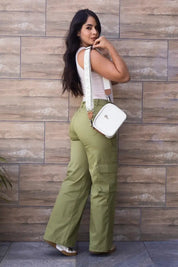 Pantalón Cargo Tiro Alto Costura Irregular Marca Trucco´s