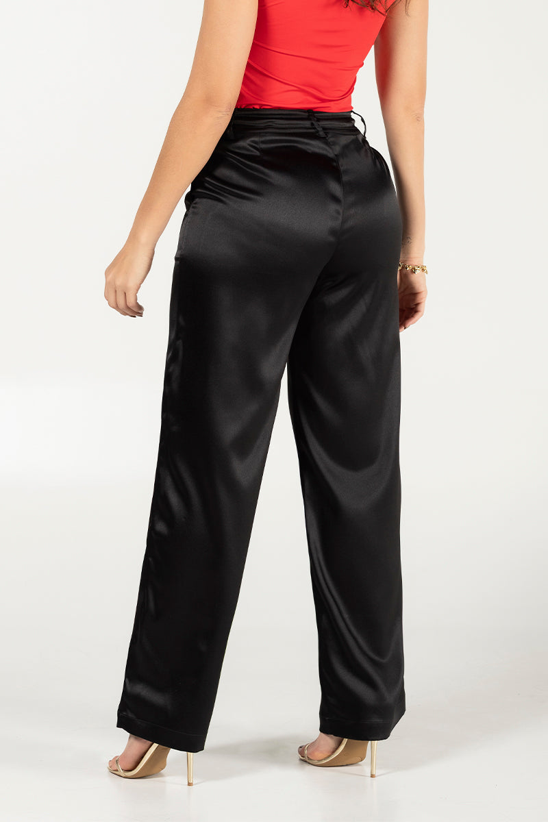 Pantalón Wide Leg en lino premium, cintura alta y caída fluida Marca Trucco´s