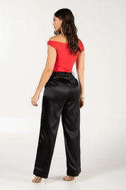 Pantalón Wide Leg en lino premium, cintura alta y caída fluida Marca Trucco´s