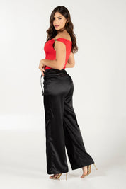 Pantalón Wide Leg en lino premium, cintura alta y caída fluida Marca Trucco´s