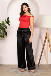 Pantalón Wide Leg en lino premium, cintura alta y caída fluida Marca Trucco´s