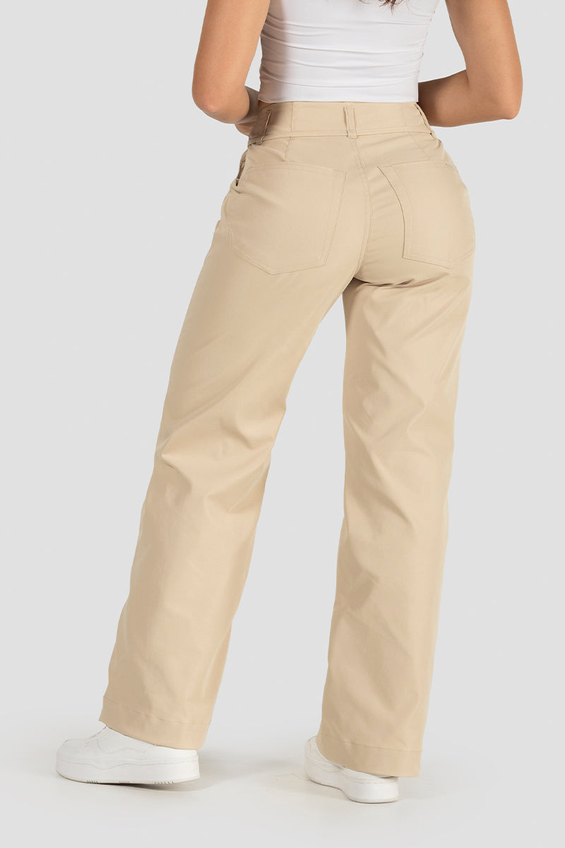 Pantalón Wide Leg de Corte Alto y Caída Fluida, Versátil para Día y Noche Marca Trucco´s