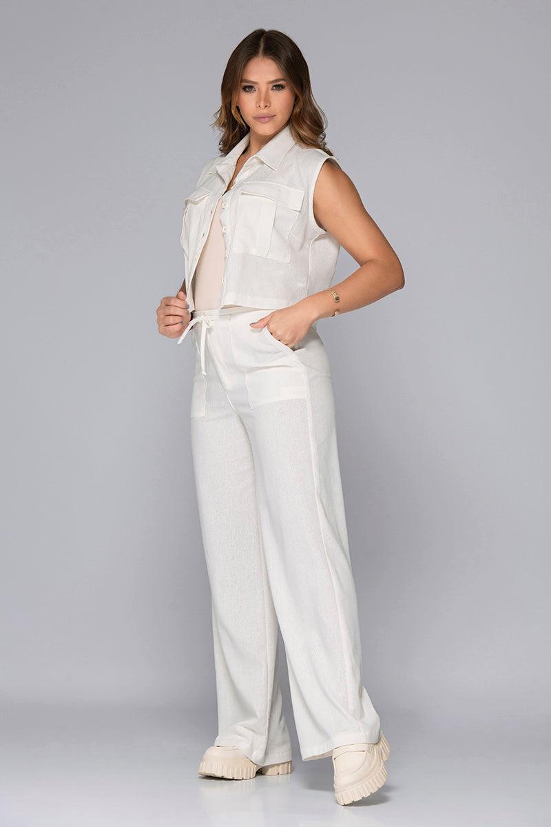 B45037101Set2PiezasPantalonajustableencinturacamisasisaBolsillostipocargoIVORY_1.jpg
