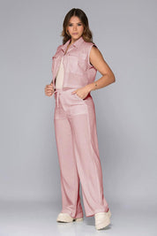 2-Piece Set: Adjustable Waist Pants, Shirt, Armholes, Cargo Pockets