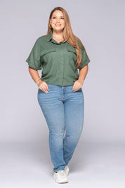 Jean Tiro Alto Bota Recta Desgaste Efecto Bigote Marca Trucco´s Plus Size