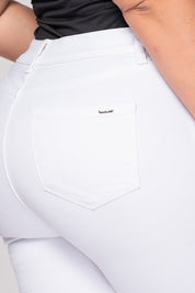 Essential Skinny High Rise Jean White Color Trucco's Brand Plus Size