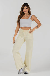 Jean Wide Leg Mujer Cintura Alta Denim Premium Marca Trucco´s