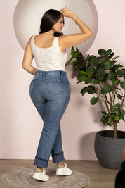 Jean Bota Recta Denim Corte Recto Marca Trucco´s Plus Size