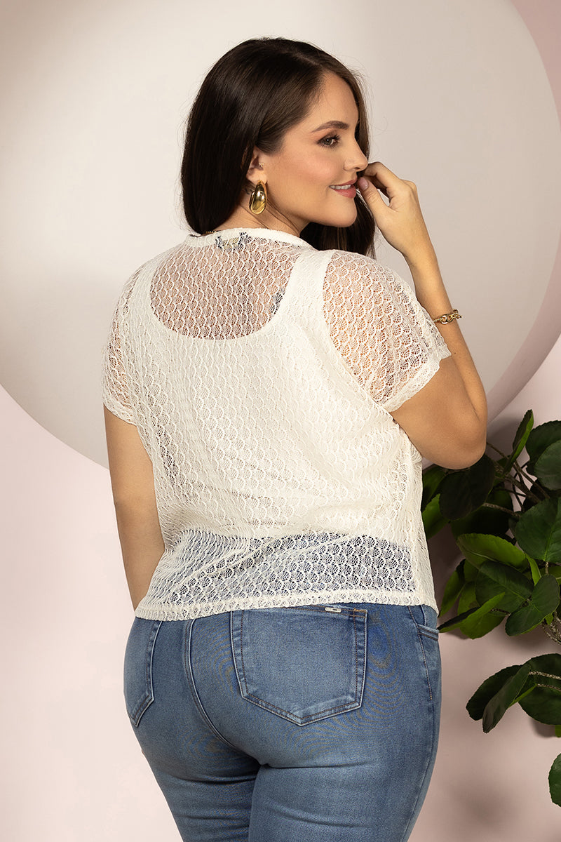 Set 2 Piezas Blusa Tejida Marca Trucco´s Plus Size