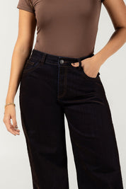 Jean Wide Leg Mujer Cintura Alta Denim Lavado Suave Estilo Chic Casual Marca Trucco´s