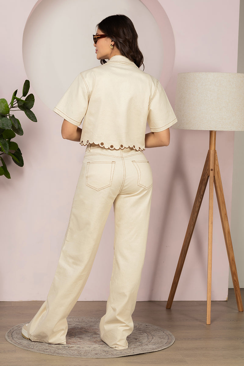 Jean Wide Leg Tiro Alto Corte Ancho Denim Premium Marca Trucco´s