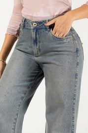 Jean Wide Leg Mujer Tiro Alto Corte Ancho Casual Chic Marca Trucco´s