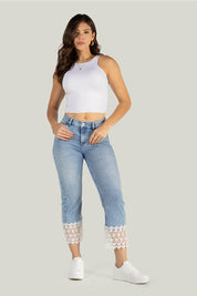 Jean Capri Mujer Tiro Alto Stretch Slim Fit Denim Chic Marca Trucco´s