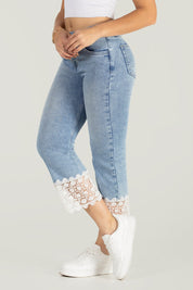 Jean Capri Mujer Tiro Alto Stretch Slim Fit Denim Chic Marca Trucco´s