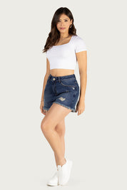 Short Tiro Alto Paper Bag en Lino Natural Marca Trucco´s