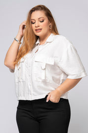 Trucco's Plus Size Brand Short Sleeve Shirt with Cargo Pockets and Belt Loop