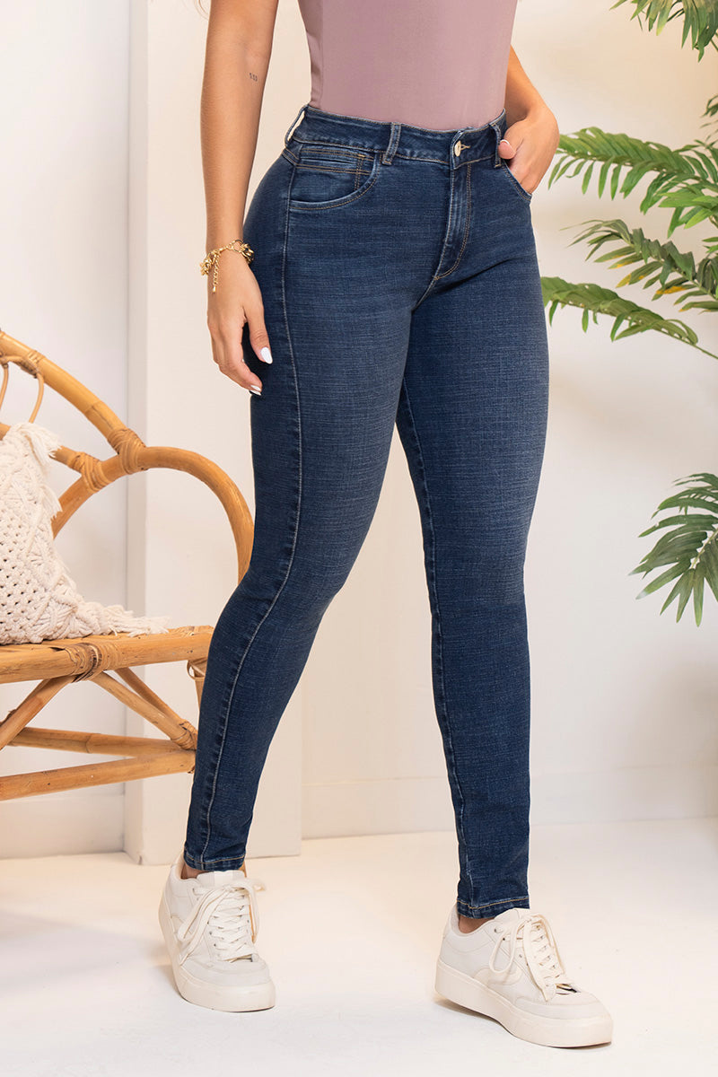 Jean Skinny Tiro Alto Pinzas Posteriores Efecto Levanta cola Marca Trucco´s