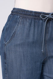 Pantalón Cargo En Tencel Tiro Alto Pretina Resortada de anudar Marca Trucco´s