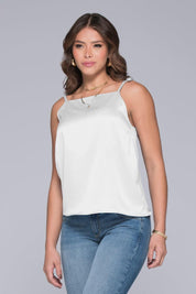 Satin Blouse with Tie Straps by Trucco's