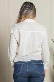 Trucco's Brand Long Sleeve Eyelet Shirt