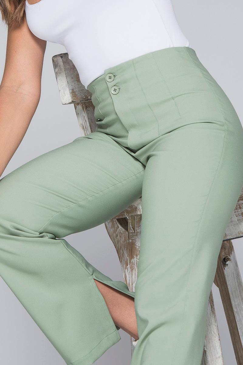 Wide Leg High Waisted Pants with Pleats and Boot Cut Trucco's Brand