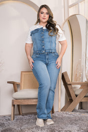 Camisa Manga Casual Denim Marca Trucco´s Plus Size