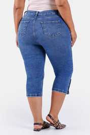 Jean Tipo Capri en Algodón, Poliester, Elastano y Rayon Marca Trucco's Plus Size