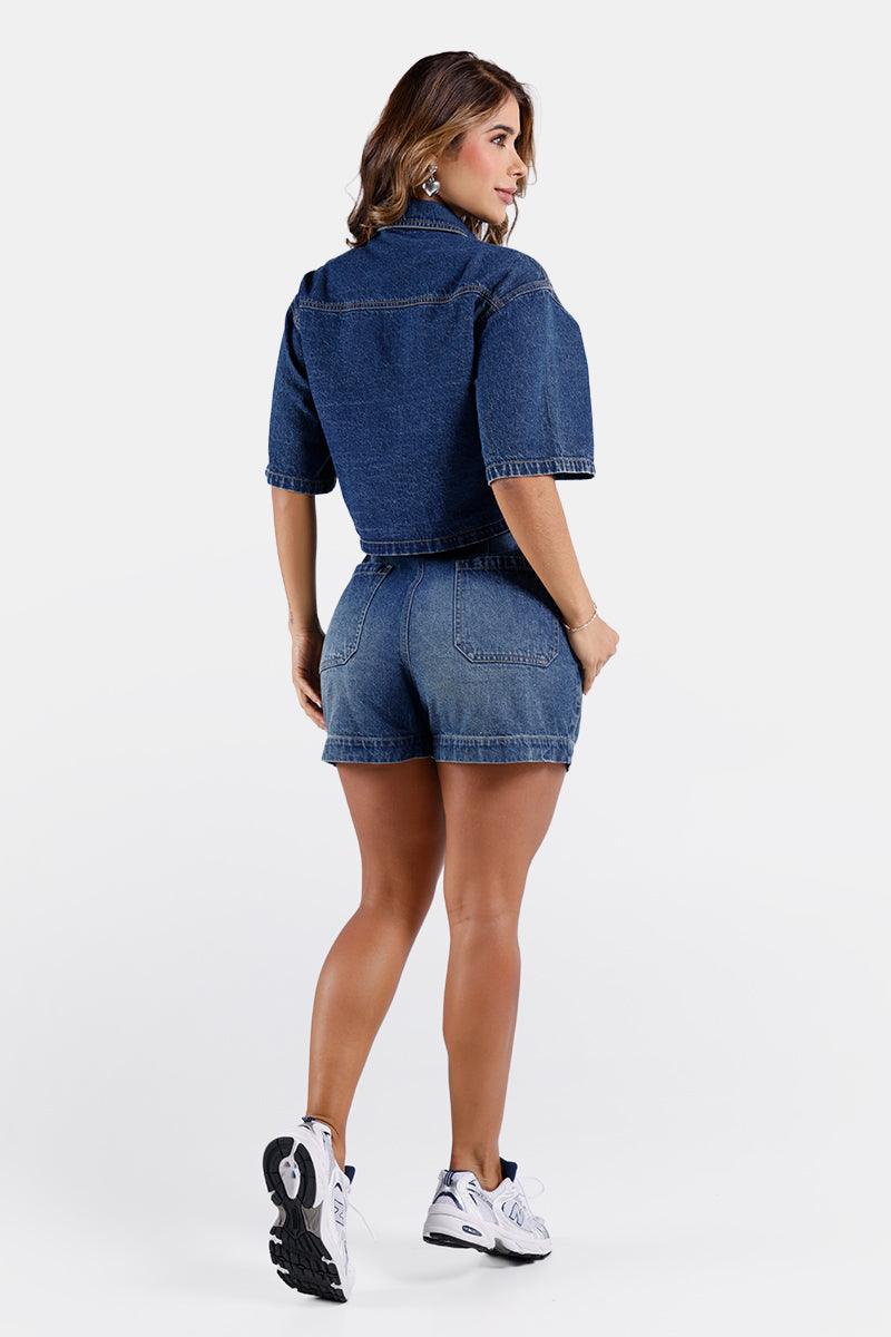 Short Tiro Alto en Algodón Marca Trucco's