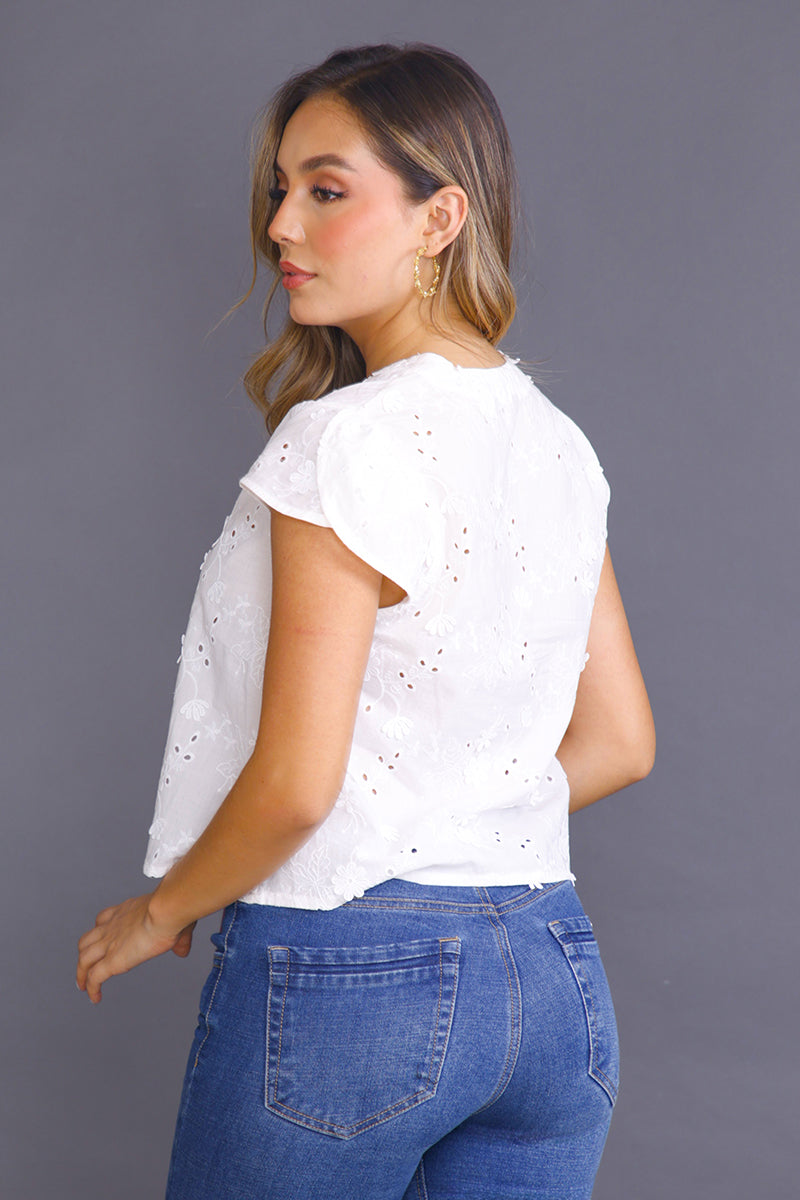 Blusa Manga Corta en Algodón Marca Trucco's