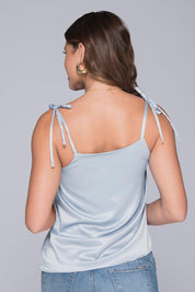 Satin Blouse with Tie Straps by Trucco's