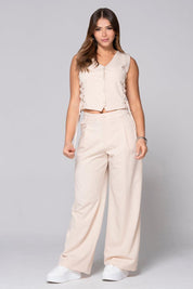 2-Piece Set of High-Waisted Trousers with Darts and a Jacket with Ties on the Sides, Trucco's Brand