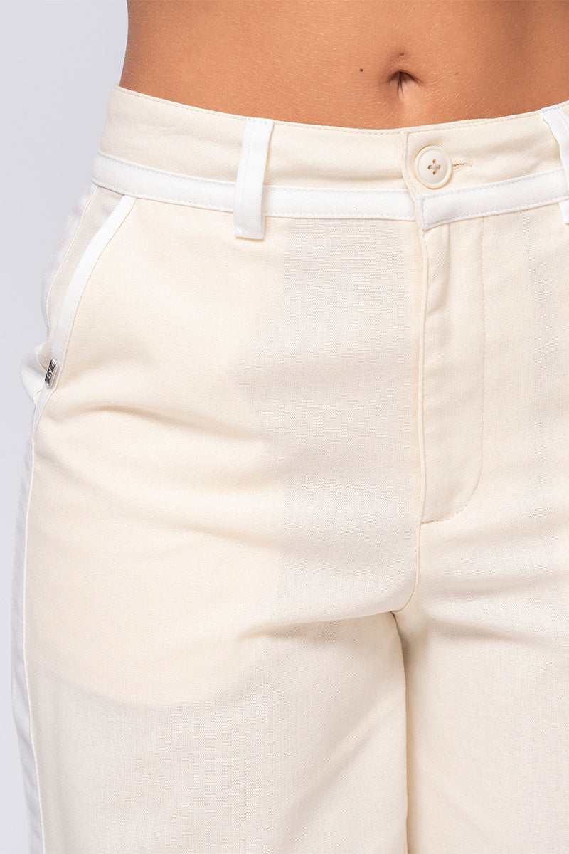2-Piece Set Contrast Bias Short Blouse High-Waisted Wide Leg Pants Trucco's Brand