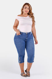 Jean Tipo Capri en Algodón, Poliester, Elastano y Rayon Marca Trucco's Plus Size