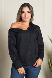 Camisa Manga Larga Escote Asimétrico  Marca Trucco´s