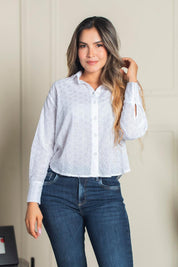 Trucco's Brand Long Sleeve Eyelet Shirt